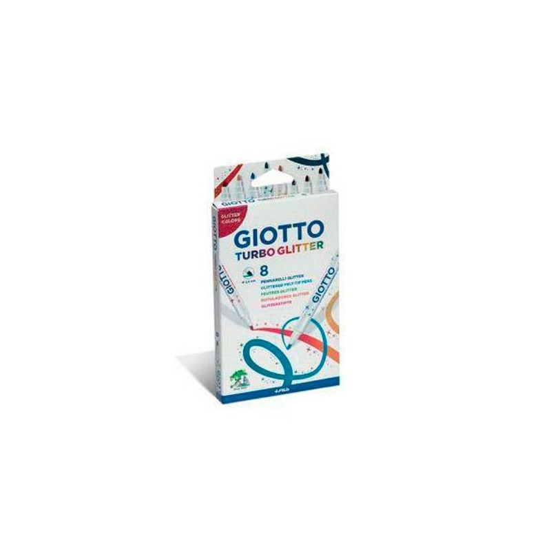 (F425800) GIOTTO ROTULADORES TURBO GLITTER COLORES SURTIDOS ESTUCHE 8 UD