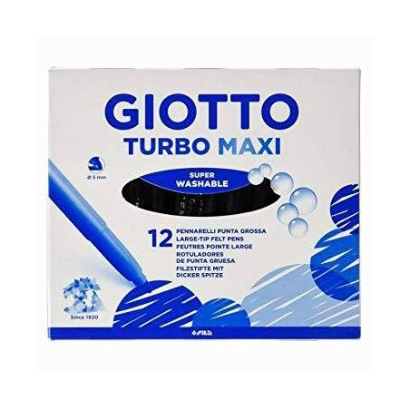 (F456002) GIOTTO ROTULADORES TURBO MAXI AMARILLO ESTUCHE 12 UD