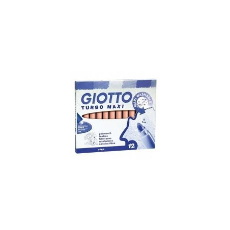 (F456006) GIOTTO ROTULADORES TURBO MAXI ROSA CARNE ESTUCHE 12 UD