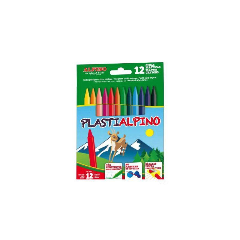 (PA000012) ALPINO CERAS PLÁSTICAS PLASTIALPINO 115MM NO MANCHAN ESTUCHE DE 12 C/SURTIDOS (PA000012) ALPINO CERAS PLÁSTICAS PLASTIALPINO 115MM NO MANCHAN ESTUCHE DE 12 C/SURTIDOS