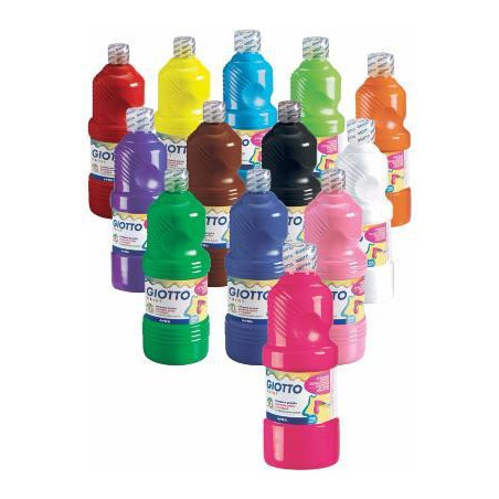 (F53530500) GIOTTO TÉMPERA ESCOLAR LAVABLE NARANJA BOTELLA 500 ML