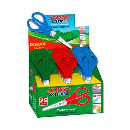 (PT0013) ALPINO TIJERAS ESCOLARES SCHOOL ESPECIAL ACERO INOXIDABLE C/SURTIDOS
