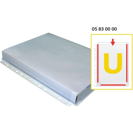 (05830000) GRAFOPLÁS BOLSA 5 FUNDAS A4 FUELLE EN U 11 TALADROS PVC TRANSPARENTE