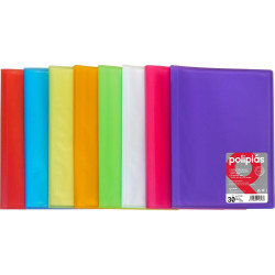(1451200) GRAFOPLÁS CARPETA POLIPLÁS DE POLIPROPILENO TRANSLÚCIDO CON 20 FUNDAS SOLDADAS FOLIO NATURAL