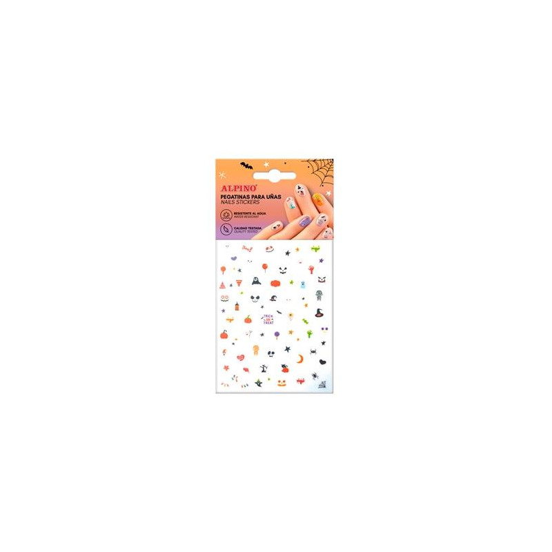 (DL000641) ALPINO PEGATINAS PARA UÑAS 1 LÁMINA SURTIDA DISEÑOS DIVERTIDOS HALLOWEEN