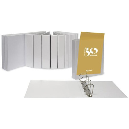 (3666570) GRAFOPLÁS CARPETA CANGURO ANILLAS MIXTAS 4 X 40MM A3 APAISADO CUBIERTA FORRADA PVC BLANCO