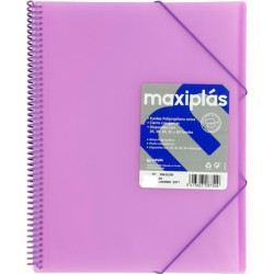 (39833095) GRAFOPLÁS CARPETA CON FUNDAS MAXIPLÁS ESPIRAL A4 30 FUNDAS C/SOBRE PP RÍGIDO TRANSLÚCIDO LAVANDA SOFT