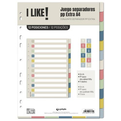 (41262800) GRAFOPLÁS SEPARADORES 12 POSICIONES A4 11 TALADROS PP I LIKE 3