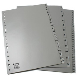(44411071) GRAFOPLAS SEPARADORES NUMERICOS A4 PP 1-31 POSICIONES 16 TALADROS OPACO GRIS