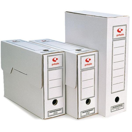 (70907900) GRAFOPLAS CAJA ARCHIVO DEFINITIVO FOLIO PROLONGADO CARTÓN MICROCANAL BLANCO -PACK 50 UD-