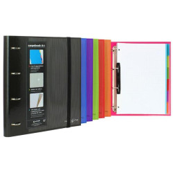 (88102051) GRAFOPLÁS CARPEBOOK FORRADO 4 SEPARADORES A4 MULTILINE CON RECAMBIO ROJO