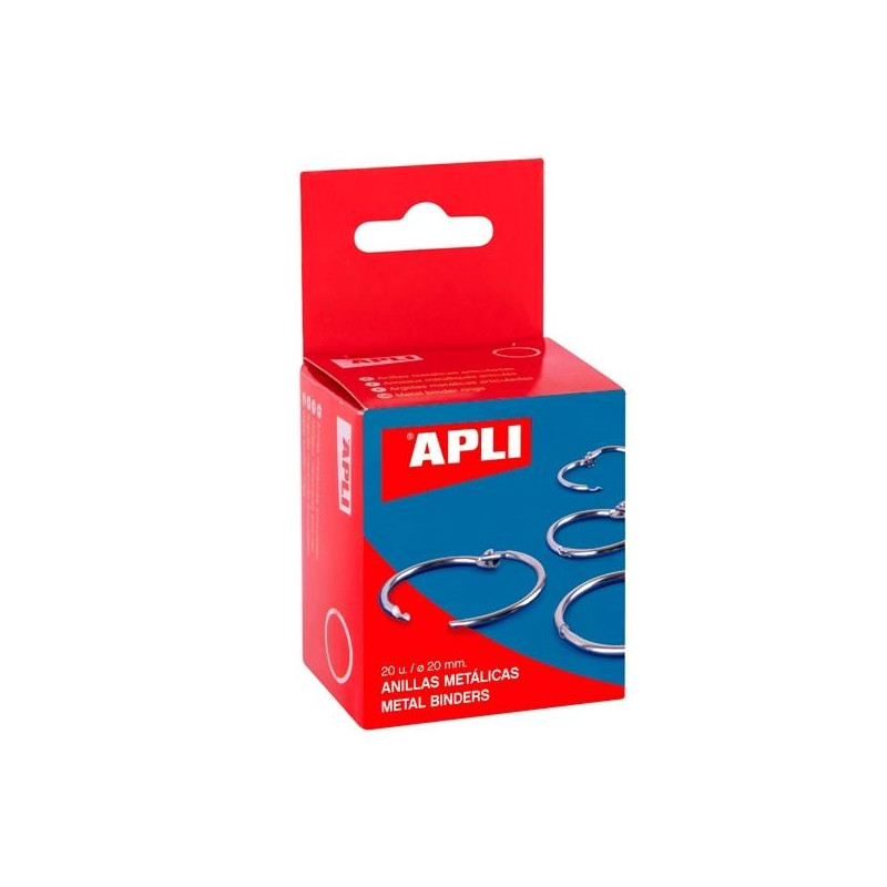(00451) APLI ANILLAS METÁLICAS ARTICULADAS Ø20MM CAJA 20 UD NIQUELADAS (00451) APLI ANILLAS METÁLICAS ARTICULADAS Ø20MM CAJA 20 UD NIQUELADAS