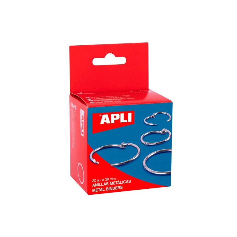 (00454) APLI ANILLAS METÁLICAS ARTICULADAS Ø38MM CAJA 20 UD NIQUELADAS (00454) APLI ANILLAS METÁLICAS ARTICULADAS Ø38MM CAJA 20 UD NIQUELADAS
