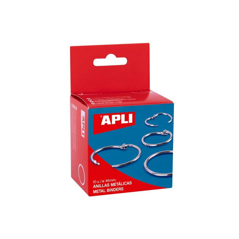 (00455) APLI ANILLAS METÁLICAS ARTICULADAS Ø51MM CAJA 10 UD NIQUELADAS