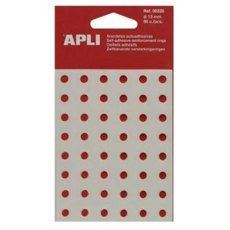 (0228) APLI ARANDELAS DE REFUERZO 13MM CAJA 96 UD TRANSLÚCIDAS