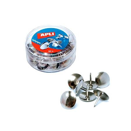 (11725) APLI CHINCHETAS NIQUELADAS CAJA DE 50 CAJA