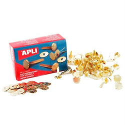 (12577) APLI ENCUADERNADORES METÁLICOS CON ARANDELA DORADOS 25MM - 100UD-