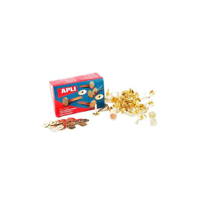 (12577) APLI ENCUADERNADORES METÁLICOS CON ARANDELA DORADOS 25MM - 100UD- (12577) APLI ENCUADERNADORES METÁLICOS CON ARANDELA DORADOS 25MM - 100UD-