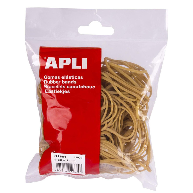 (12854) APLI GOMA ELÁSTICA MARRÓN CAUCHO 60X2MM 100 GR. (12854) APLI GOMA ELÁSTICA MARRÓN CAUCHO 60X2MM 100 GR.
