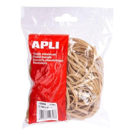 (12858) APLI GOMA ELÁSTICA MARRÓN CAUCHO 160X3MM 100 GR.