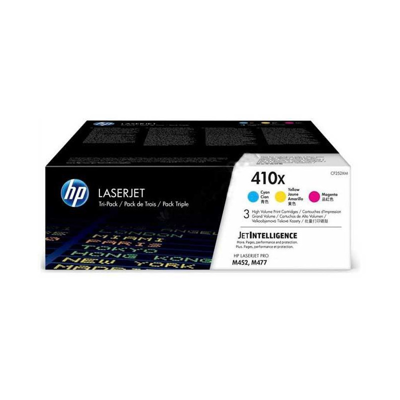 (CF252XM) HP LASERJET 410X/M477 PACK 3 COLORES CIAN/MAGENTA/AMARILLO ALTA CAPACIDAD (CF252XM) HP LASERJET 410X/M477 PACK 3 COLORES CIAN/MAGENTA/AMARILLO ALTA CAPACIDAD