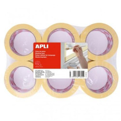 (13825) APLI CINTA PINTOR 60GR ROLLO 48MMX45M REMOVIBLE AMARILLO - 6U-