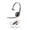 (8X214A6) HP POLY AURICULARES BLACKWIRE C3210 DIADEMA MONOAURAL MICRÓFONO CONTROL DE VOLUMEN CABLE USB A/C