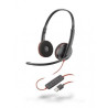 (8X228AA) HP POLY AURICULARES BLACKWIRE C3220 DIADEMA BIAURAL ESTÉREO MICRÓFONO CONTROL DE VOLUMEN CABLE USB-A NEGRO