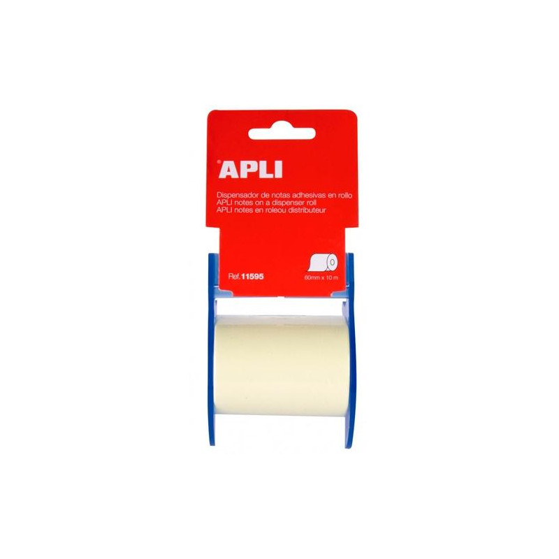 (11595) APLI DISPENSADOR DE NOTAS ADHESIVAS EN ROLLO 60MMX10M AMARILLO PASTEL (11595) APLI DISPENSADOR DE NOTAS ADHESIVAS EN ROLLO 60MMX10M AMARILLO PASTEL