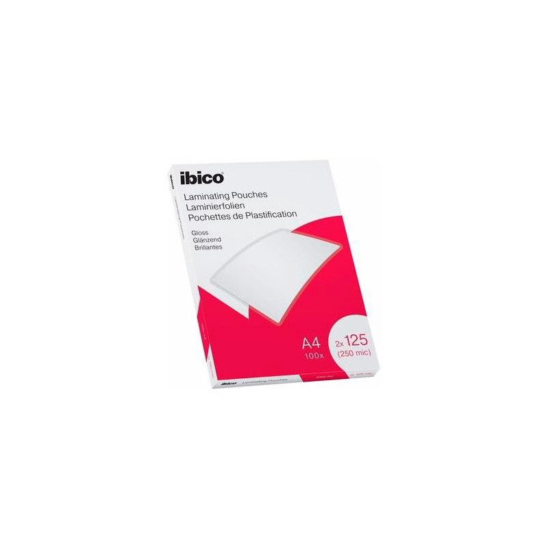 (627318) IBICO FUNDAS DE PLASTIFICAR 2X125 MICRAS A4 BRILLO PACK 100 UD