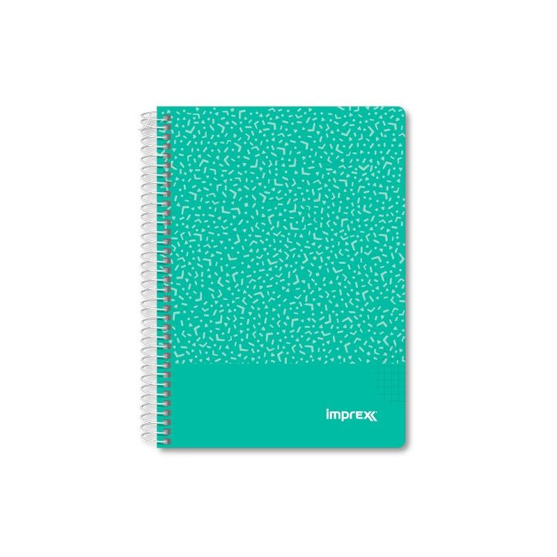 (IMP0107) IMPREX CUADERNO ESPIRAL TAPA PP A5 80H 90GR 4X4 VERDE (IMP0107) IMPREX CUADERNO ESPIRAL TAPA PP A5 80H 90GR 4X4 VERDE