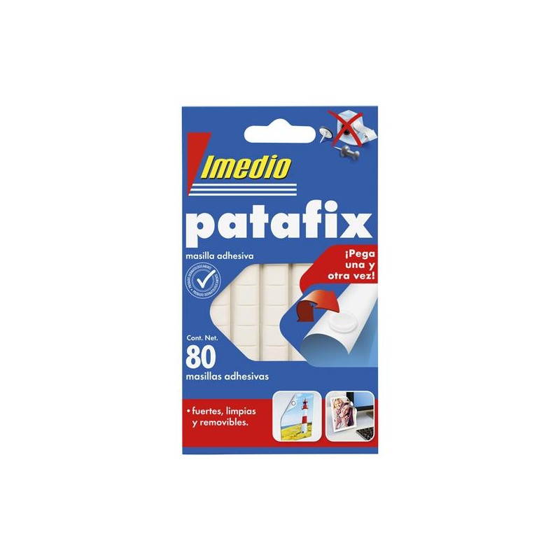 (7001466) IMEDIO MASILLA DE FIJACIÓN PATAFIX ADHESIVO REMOVIBLE 80 PASTILLAS