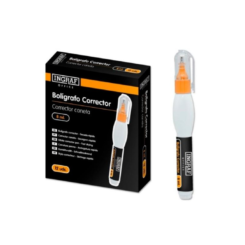 (320084) INGRAF BOLÍGRAFO CORRECTOR OFFICE 8ML PUNTA METÁLICA