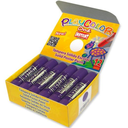 (10741) INSTANT TÉMPERAS SÓLIDAS BASIC ONE BARRA 10GR CAJA 12U LILA