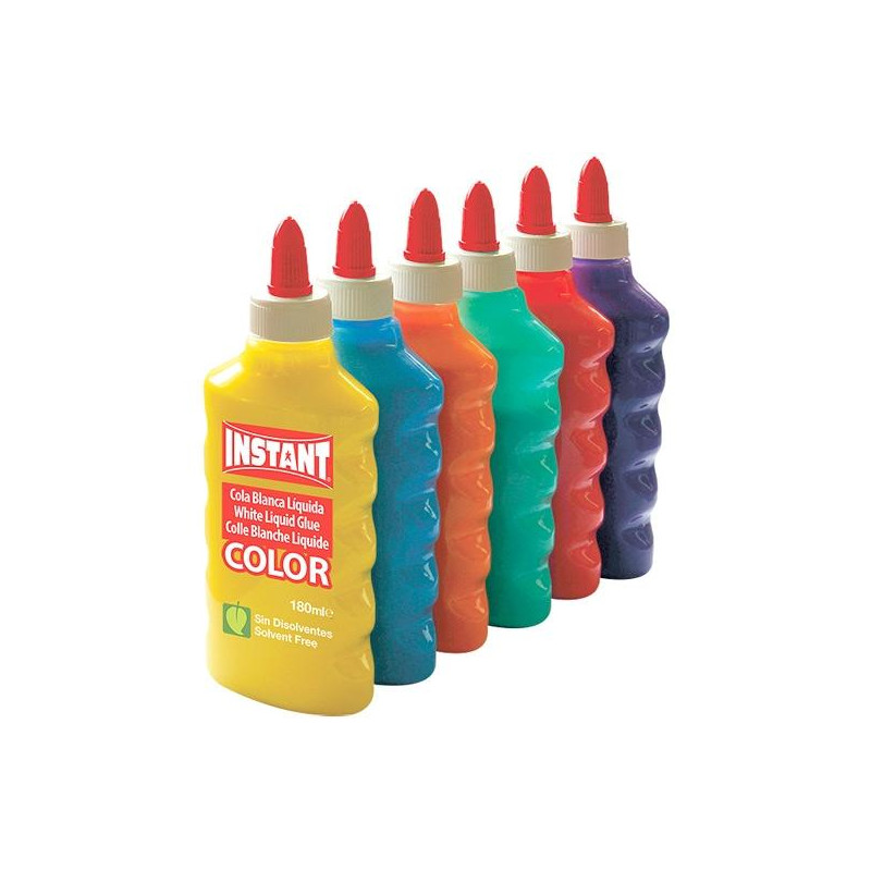 (14391) INSTANT COLA BLANCA DE COLOR PARA DECORACIÓN BOTELLA 180ML C/SURTIDOS (14391) INSTANT COLA BLANCA DE COLOR PARA DECORACIÓN BOTELLA 180ML C/SURTIDOS