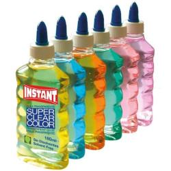 (14691) INSTANT COLA LÍQUIDA SUPERCLEAR PARA DECORACIÓN BOTELLA 180ML C/SURTIDOS