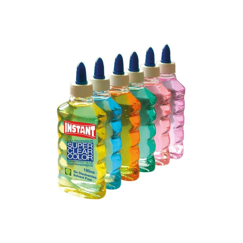 (14691) INSTANT COLA LÍQUIDA SUPERCLEAR PARA DECORACIÓN BOTELLA 180ML C/SURTIDOS (14691) INSTANT COLA LÍQUIDA SUPERCLEAR PARA DECORACIÓN BOTELLA 180ML C/SURTIDOS