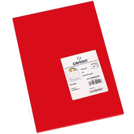 (C200040162) IRIS CARTULINA 210X297MM 185GR ROJO -50U-