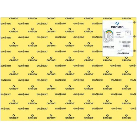 (C200040220) IRIS CARTULINA 50X65CM 185GR AMARILLO LIMÓN -25U-