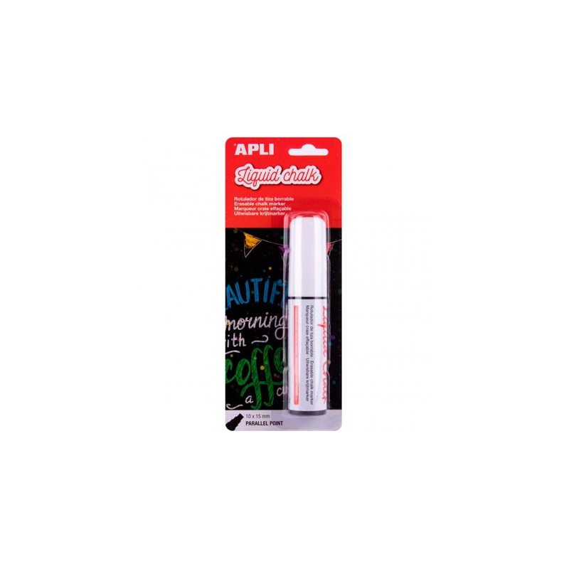(13960) APLI MARCADOR DE TIZA LÍQUIDA PUNTA PARALELA 10X15MM BLANCO BLÍSTER 1 UD (13960) APLI MARCADOR DE TIZA LÍQUIDA PUNTA PARALELA 10X15MM BLANCO BLÍSTER 1 UD