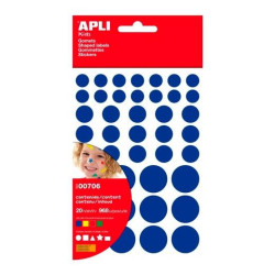 (00706) APLI GOMETS GEOMÉTRICOS PERMANENTES COLORES SURTIDOS -BLISTER DE 20H-