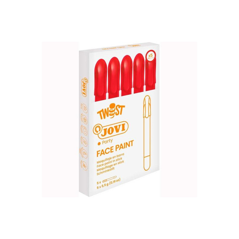 (19105) JOVI MAQUILLAJE EN STICK TWIST FACE PAINT ROJO ESTUCHE 5 UD (19105) JOVI MAQUILLAJE EN STICK TWIST FACE PAINT ROJO ESTUCHE 5 UD
