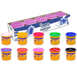 (45001) JOVI PLASTILINA SOFT DOUGH BLANDIVER BOTE 110GR BLANCO ESTUCHE 5 UD