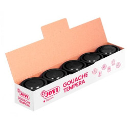 (50330) JOVI TÉMPERA ESCOLAR ESTUCHE 5 BOTES NEGRO DE 35ML