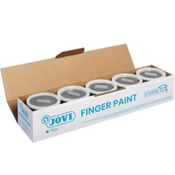 (56030) JOVI ESTUCHE 5 BOTES PINTURA DE DEDOS 125ML NEGRO
