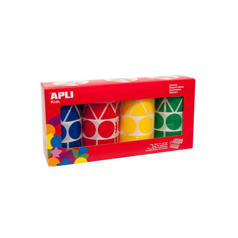 (10753) APLI GOMETS GEOMÉTRICOS CAJA 4 ROLLOS FORMAS Y COLORES SURTIDOS -5428 UNIDADES- (10753) APLI GOMETS GEOMÉTRICOS CAJA 4 ROLLOS FORMAS Y COLORES SURTIDOS -5428 UNIDADES-