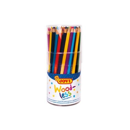 (734/84) JOVI LÁPICES DE COLORES WOODLESS C/SURTIDOS BOTE 84 UD
