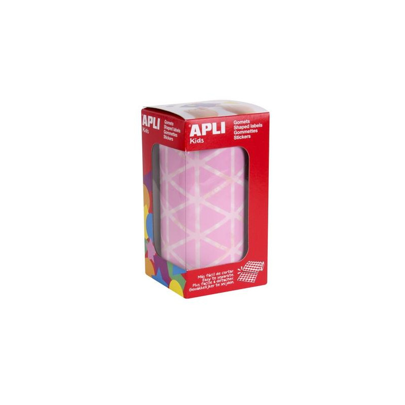 (11494) APLI GOMETS TRIANGULARES 20MM ROLLO ROSA -ROLLO 2832 UNIDADES- (11494) APLI GOMETS TRIANGULARES 20MM ROLLO ROSA -ROLLO 2832 UNIDADES-