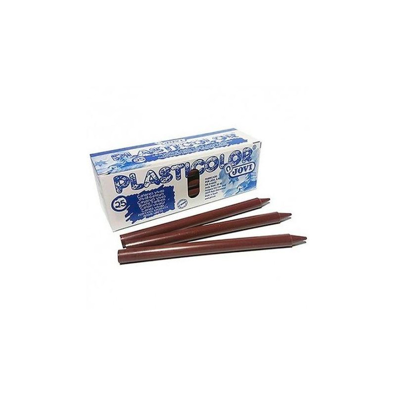 (92515) JOVI CERAS PLASTICAS CRAYONS STUDENT UNICOLOR MARRÓN OSCURO CAJA 25 UD