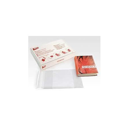 (12279) APLI FORRO DE LIBROS CON SOLAPA AJUSTABLE 280MM PVC 130 MICRAS CAJA 100 UD